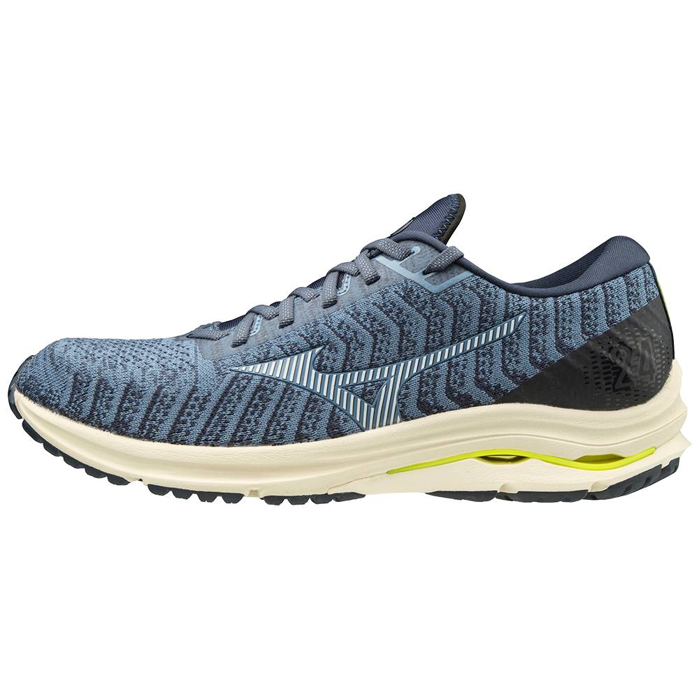 Panske Bezecke Topanky Mizuno Wave Rider 24 WAVEKNIT™ Svetlo Modre Vypredaj BLIO57362